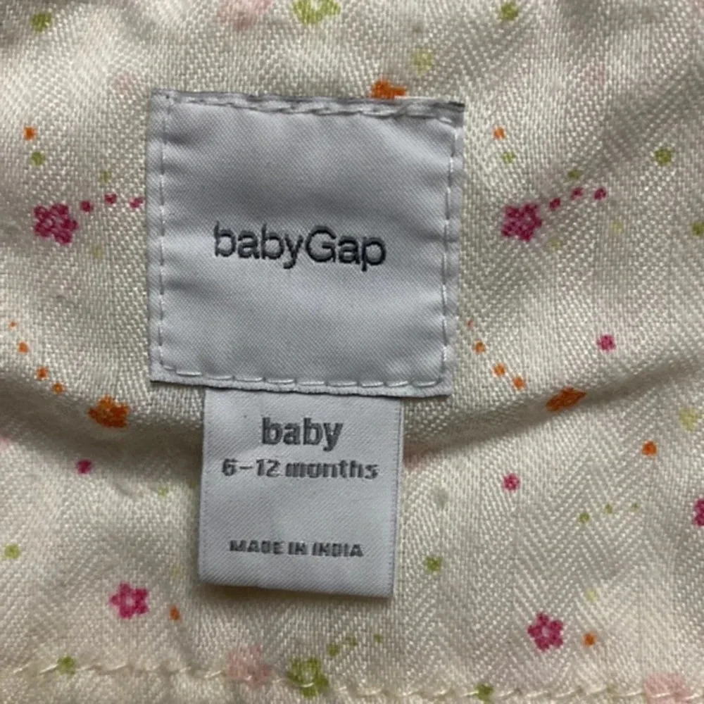Baby Gap Embroidered Floral Cream Jean Jacket Size 6-12M